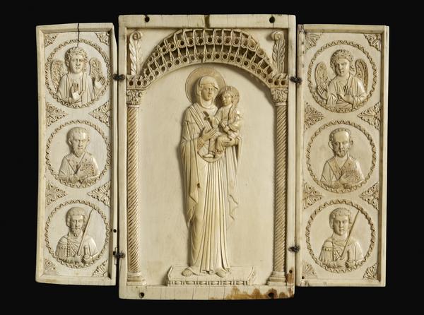 Mother of God with Saints, also known as The Werhner Triptych, 900s, Byzantine, Ivory, British Museum, 1978,0502.10 