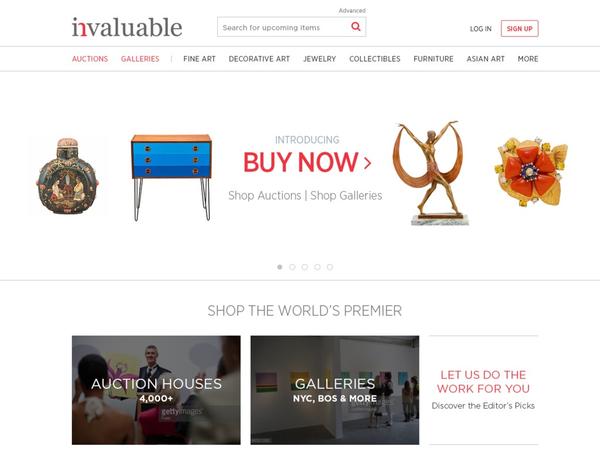 As part of the launch of "Buy Now," Invaluable today unveiled an updated homepage.