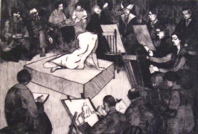 Sketch Class at the League, 1919