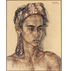 Rudolf Bonnet (Dutch, 1895-1978), Balinese Chieftain, Pastel, 1953