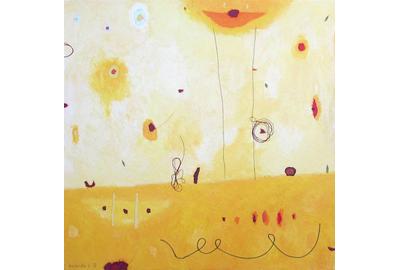 Barbara Demsar, Good Morning Sun, Acrylic, Collage & Mixed Media on, Canvas, 20'' x 20''