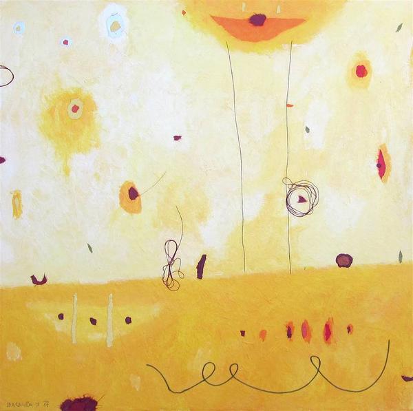 Barbara Demsar, Good Morning Sun, Acrylic, Collage & Mixed Media on, Canvas, 20'' x 20''