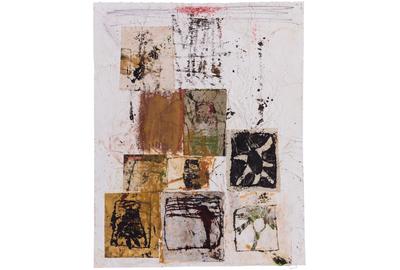 Hannelore Baron (1926-1987), Untitled (C83138), 1983, mixed media collage with paper, ink, pastel and monoprint, 10 1/2 x 8 1/2 inches / 26.7 x 21.6 cm, signed