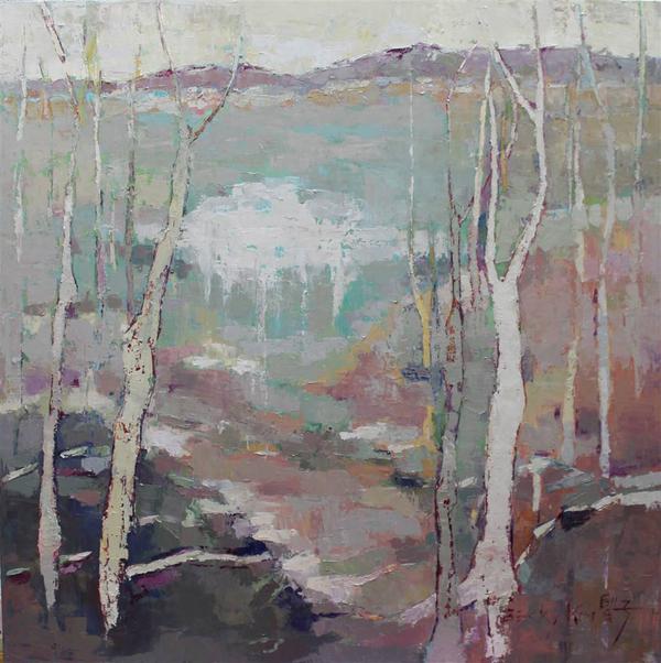 Becky Sungja Kim,Winter Song,Oil on Linen, 30'' x 30''