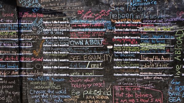 Candy Chang, Before I Die (detail), 2011, New Orleans, LA.  Image courtesy of the artist.