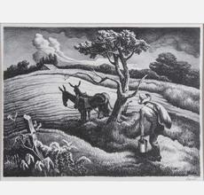 Lithograph by Thomas Hart Benton (American, 1889-1975), titled Approaching the Storm (1938), signed lower right, from an edition of 200 (est.  $4,000-$5,000).