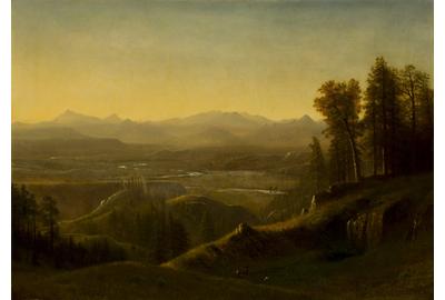 Albert Bierstadt (1830-1902), Wind River Country Wyoming, ca 1860, oil on canvas, 28.25 x 39 inches.  