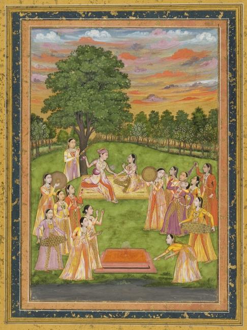 - A Royal Couple and Women of the Court Play Holi, circa 1760, Mughal period, Mughal/India, opaque watercolor, gold and silver on paper, Cincinnati Art Museum, Gift of Mr.  and Mrs.  Carl Bimel, Jr., 1986.1174