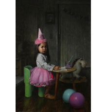 One of the works included in the exhibition, Birthday Girl by Matt Duckett, shows his daughter after her birthday during quarantine.