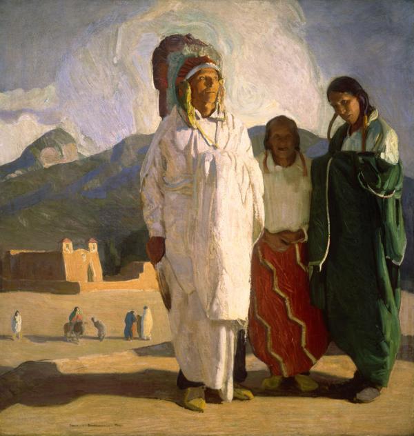 Ernest L.  Blumenschein, The Chief Speaks, 1917, oil on canvas; Private Collection, photograph courtesy Gerald Peters Gallery, Santa Fe, N.M.