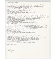 Bob Dylan’s signed, handwritten lyrics to his iconic song Like a Rolling Stone, voted the #1 rock ‘n’ roll song of all time by Rolling Stone magazine readers in 2004 (est.  $50,000-$60,000).