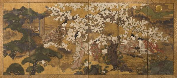 Circle of Iwasa Matabei (17th century) Composing Poetry in a Spring Landscape.  Est.  $100,000-150,000