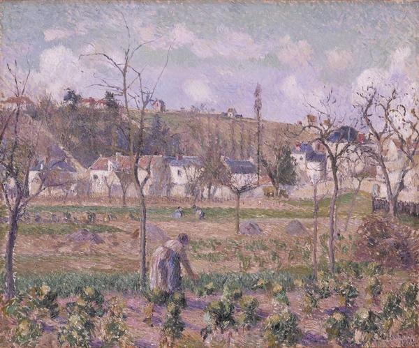 CAMILLE PISSARRO (1830-1903) Le Jardin de Maubuisson, Pontoise, la Mère Bellette 21 7/16 x 25 7/8 in.  Painted in 1882.  Est.  $1,500,000-2,000,000 