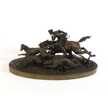 A Russian bronze sculpture, by Nikolai Iwanowitsch Lieberich called "The Chase"