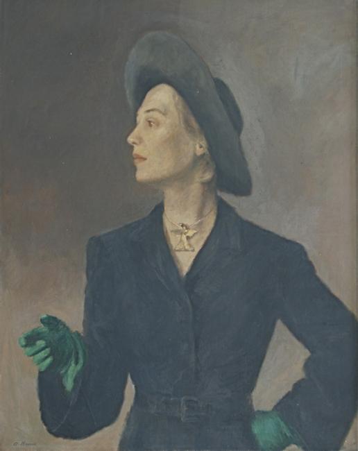 Alexander Brook (American 1898-1980) Portrait of Gina Knee oil on canvas, 36 x 29 inches