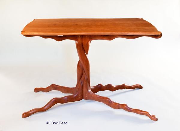 Furniture maker Bok Read's organic wood table.  Media, Pa.