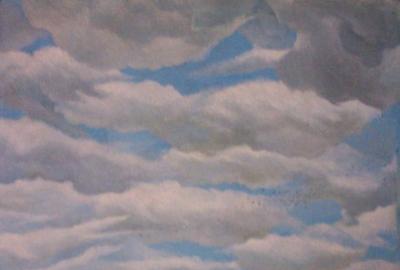 Bernarda Bryson Shahn, Little Winter Sky, 1990, oil on wood, 15 x 14 inches