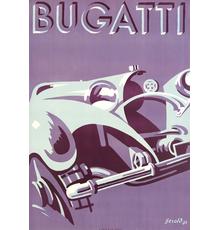 Bugatti, lithograph in colours, 1932, by Hunziker Gerold (1894-1980).  