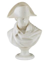 Carved white marble bust of Napoleon from the 19th century, 20 ½ inches tall (est.  $1,000-$2,000).