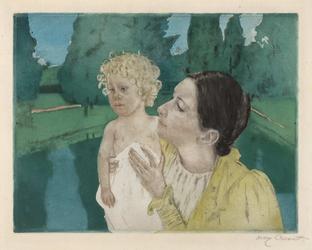 Mary Cassatt, By the Pond, Color drypoint and aquatint, circa 1896.