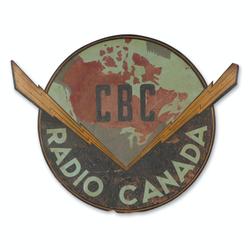 Circa 1940 CBC Radio Canada sign, depicting the original logo for CBC Radio Canada from 1940-1958, designed by Ecole des Beaux Arts student Hortense Binette (est.  CA$1,500-$2,500).