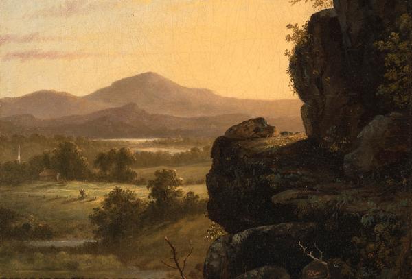 Thomas Cole (1801-1848), Scene in the Catskills, circa 1830-40s.  Est.  $30,000-50,000.