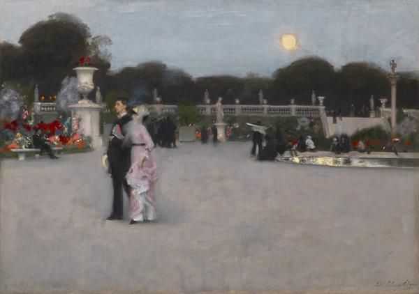 John Singer Sargent (American, 1856-1925) In the Luxembourg Gardens, 1879 Oil on canvas, 25 7/8 x 36 3/8 in.  Philadelphia Museum of Art: John G.  Johnson Collection, 1917, Cat.  1080.  Courtesy of the Philadelphia Museum of Art