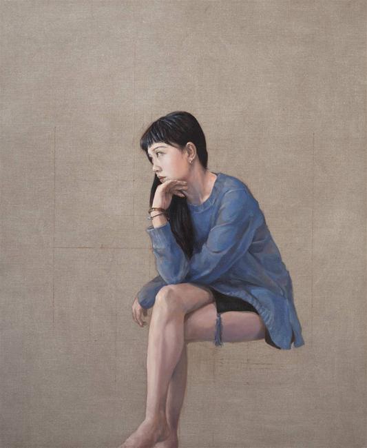 Chenyi Sun, Blue, Oil on Linen, 47.5'' x 39.5''