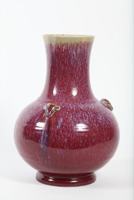 Chinese Porcelain Flambe Glazed Hu Form Vase, Qianlong Mark and Period 