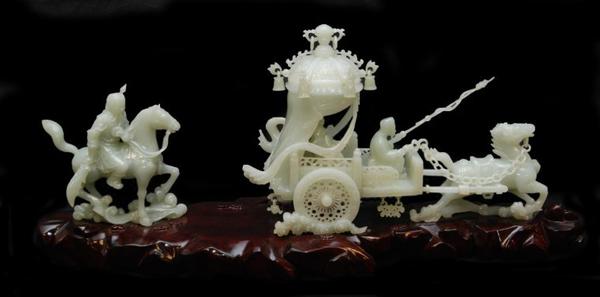 This Chinese white jade sculpture was the top lot of the auction, bringing $40,120.