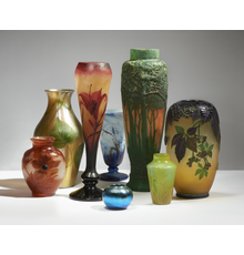 A selection of art glass from the Collection of Dr.  Thomas Chua.