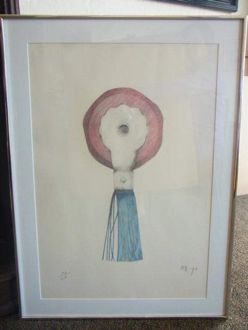 This 1970s signed lithograph, titled Typewriter Eraser by Claes Oldenburg, will be sold at auction February 22nd.