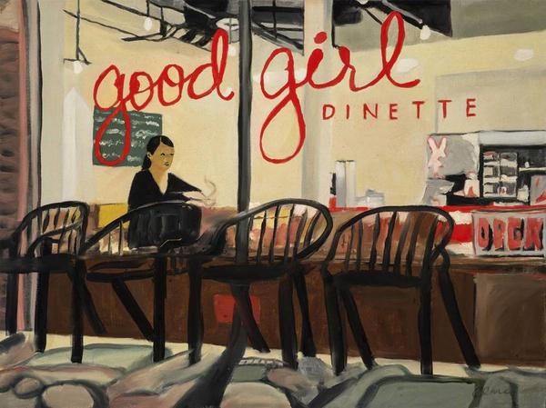 Clare Holzer, Good Girl Dinette, Oil on Canvas, 18'' x 24''