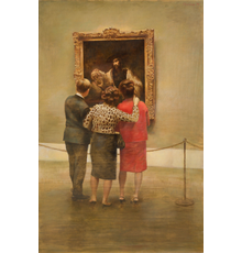 Paul Lewis Clemens (1911-1992), Viewing of the Old Masters, 1973, Oil on Masonite 33 x 22 7/8 inches.  The Estate of Laura M.  Mako.  Lot 15.  Ext.  $2,000-4,000.  