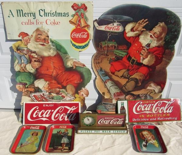 The auction will feature a wide array of Coca-Cola memorabilia, including these items pictured here, all of which will be desirable to Coke collectors.