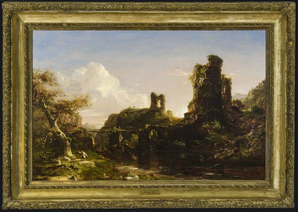 Thomas Cole (American, 1801–1848).  An Italian Autumn, ca.  1847.  Oil on canvas.  Oklahoma City Museum of Art.  Museum purchase with funds from the James C.  and Virginia W.  Meade Collections Endowment, the Meade Acquisition Fund, and the Beaux Arts Society Fund for Acquisitions, 2019.001 