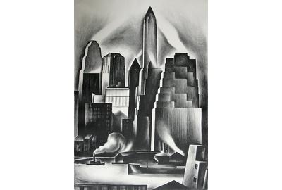 Howard Cook (1901-1980) Lower Manhattan, 1930 Lithograph 15 7/8 x 11 ½ inches Museum Purchase, 1980.7