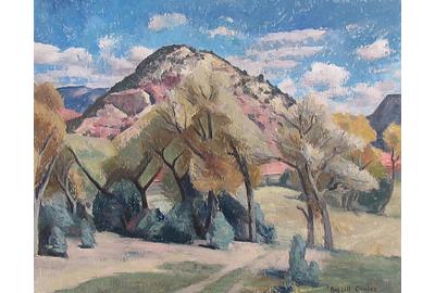 Russell Cowles, Mountain Landscape Springtime, Oil on wood panel, 24" x 30"