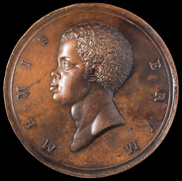 Abolition of the Slave Trade Medal (front), dies by Pietro Leonardo Gianelli, Denmark, 1792, bronze, Museum Purchase, Lasser Numismatics Fund; and Partial Gift, John Kraljevich