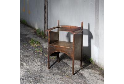 Charles Rennie Mackintosh Stained Oak Armchair, circa 1897.  Est.  $40,000-60,000