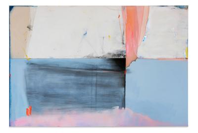 Dana James Widow's Peak, 2021 Oil, pigment, encaustic, acrylic, and foil on canvas 46 x 68 inches