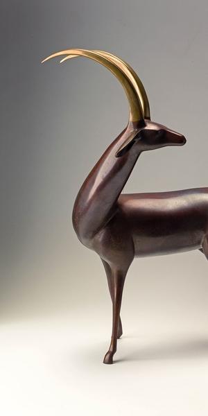 Loet Vanderveen, Antelope, 1988.  Bronze with patina, 24 1/2 x 18 1/4 in.  Crocker Art Museum, Loet Vanderveen Collection, 2016.60.16.