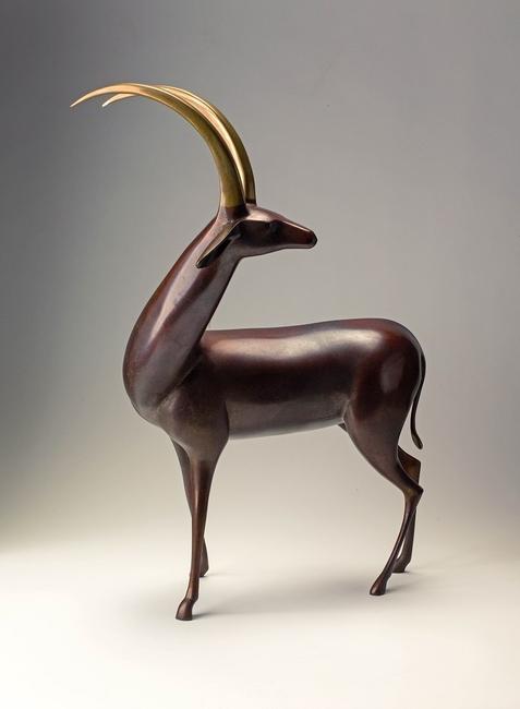 Loet Vanderveen, Antelope, 1988.  Bronze with patina, 24 1/2 x 18 1/4 in.  Crocker Art Museum, Loet Vanderveen Collection, 2016.60.16.