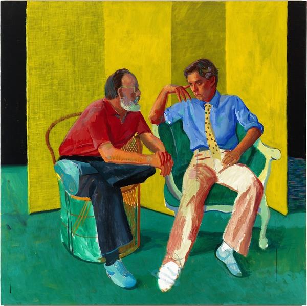 © David Hockney, The Conversation, 1980.  Acrylic on canvas.  "A Closer Look: Portraits from the Paul G.  Allen Family Collection"