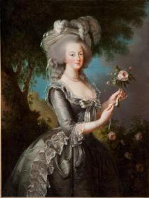 Marie Antoinette with a Rose, 1783.  Oil on canvas.  Lynda and Stuart Resnick