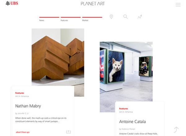 Screenshot of Planet Art, the iPad app from UBS