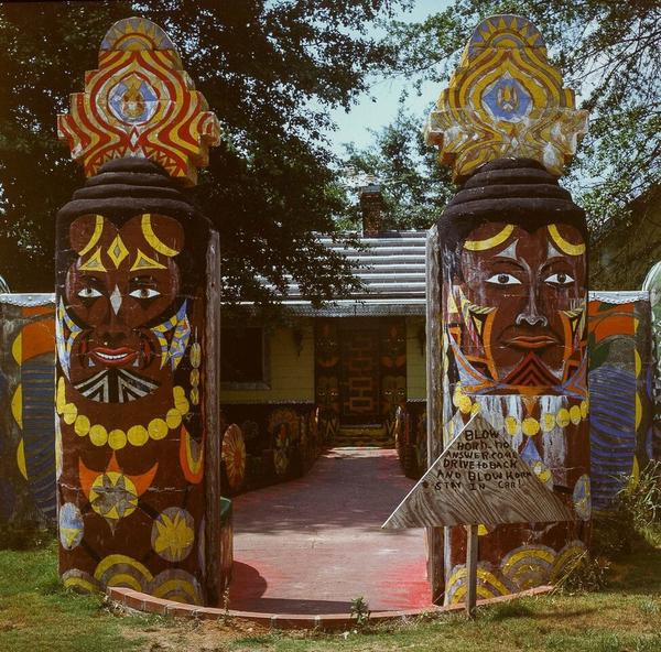 Guy Mendes (American, b.  1948), Front Gate, Land of Pasaquan, near Buena Vista, GA, 1982, dye destruction print.  Courtesy of the artist.