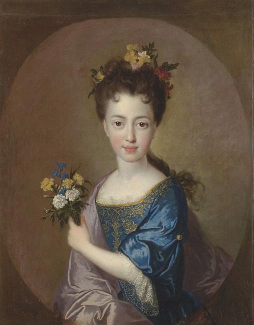 FRANCOIS DE TROY (1645-1730) Portrait of Princess Louise-Marie Stuart (1692-1712) Painted c.1700.