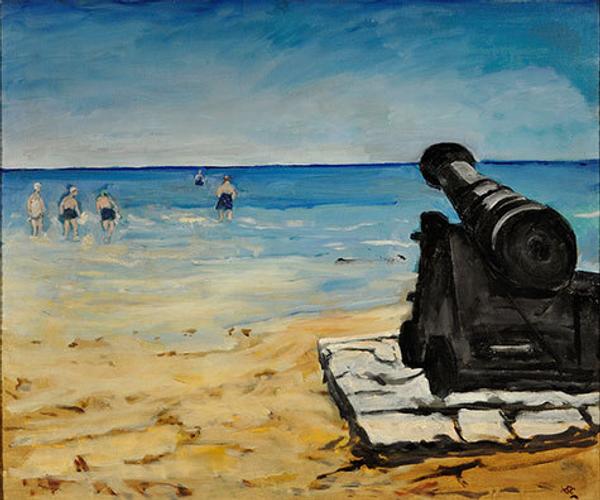 Sir Winston Churchill, "Beach at Walmer” (c.  1938).  Oil on canvas, 25 x 30”.  Private Collection.