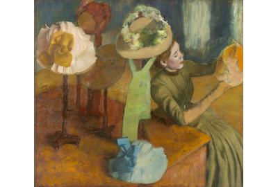 Edgar Degas, French, 1834-1917; The Millinery Shop, 1879-1886; oil on canvas; 39 3/8 x 49 9/16 inches; The Art Institute of Chicago, Mr.  and Mrs.  Lewis Larned Coburn Memorial Collection